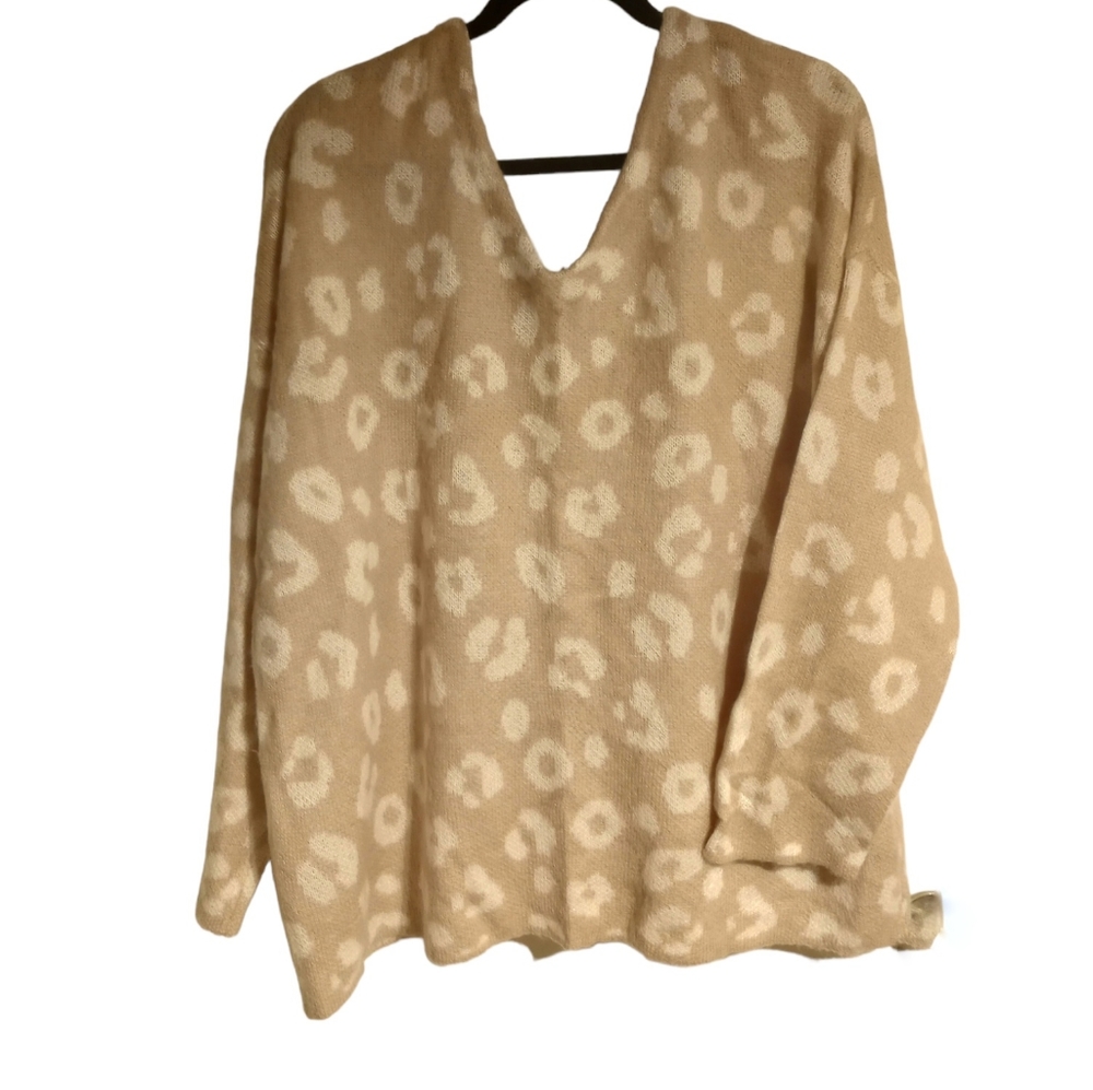 Terry&Sky beige and white Sweater 1X